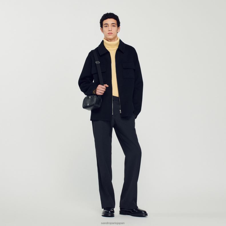 SANDRO ノーカラー クロップドジャケット | ブラウン | FARFETCH JP
