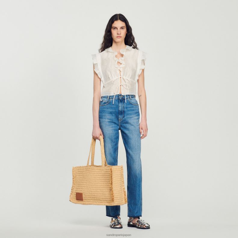 jp Sandro Paris 女性 クロップトップ 白 20D4B102 衣服