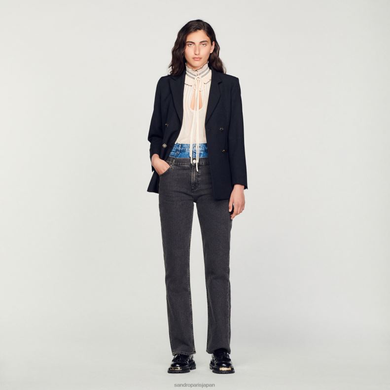 jp Sandro Paris 女性 シフォントップ ヌード 20D4B134 衣服