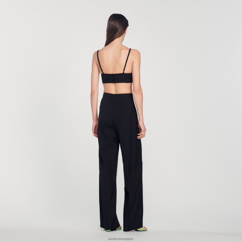 jp Sandro Paris 女性 クロップトップ 黒 20D4B223 衣服