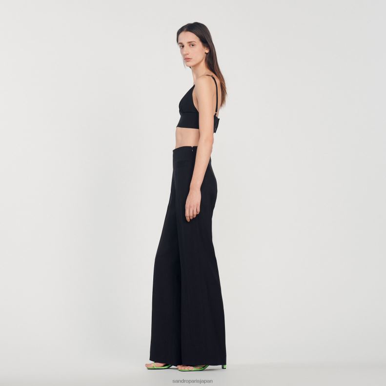 jp Sandro Paris 女性 クロップトップ 黒 20D4B223 衣服
