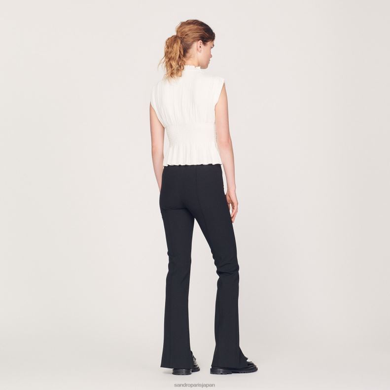jp Sandro Paris 女性 スモッキングトップ 生成り 20D4B231 衣服