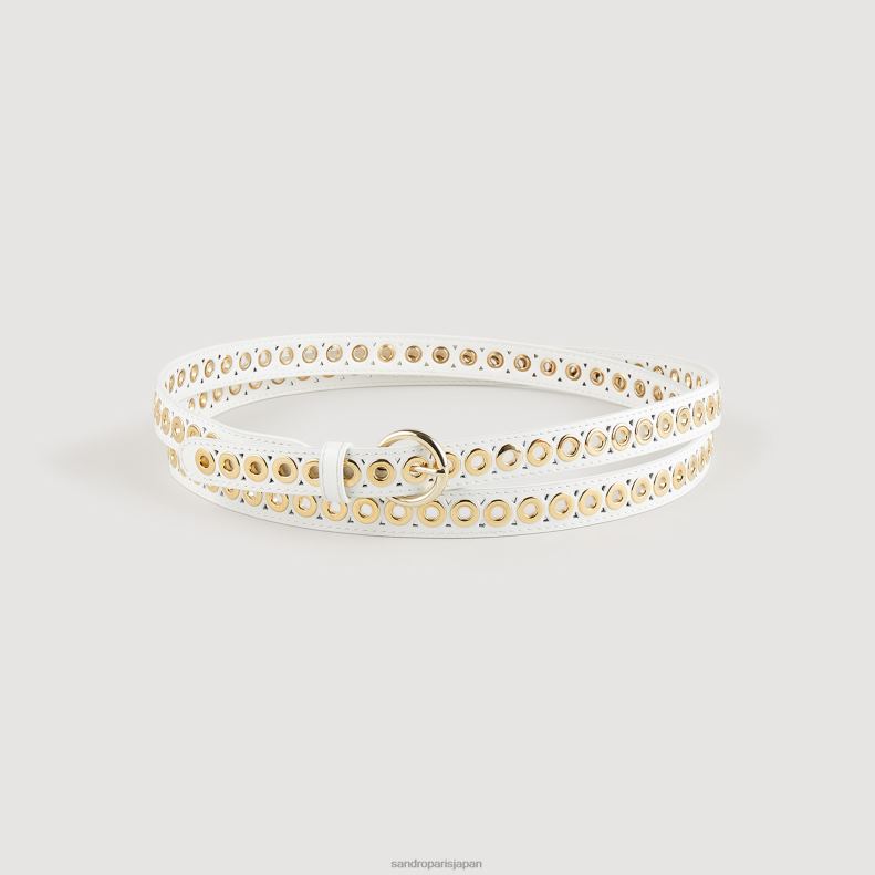 jp Sandro Paris 女性 アイレット付きダブルレザーベルト 0（オフホワイト） 20D4B558 アクセサリー