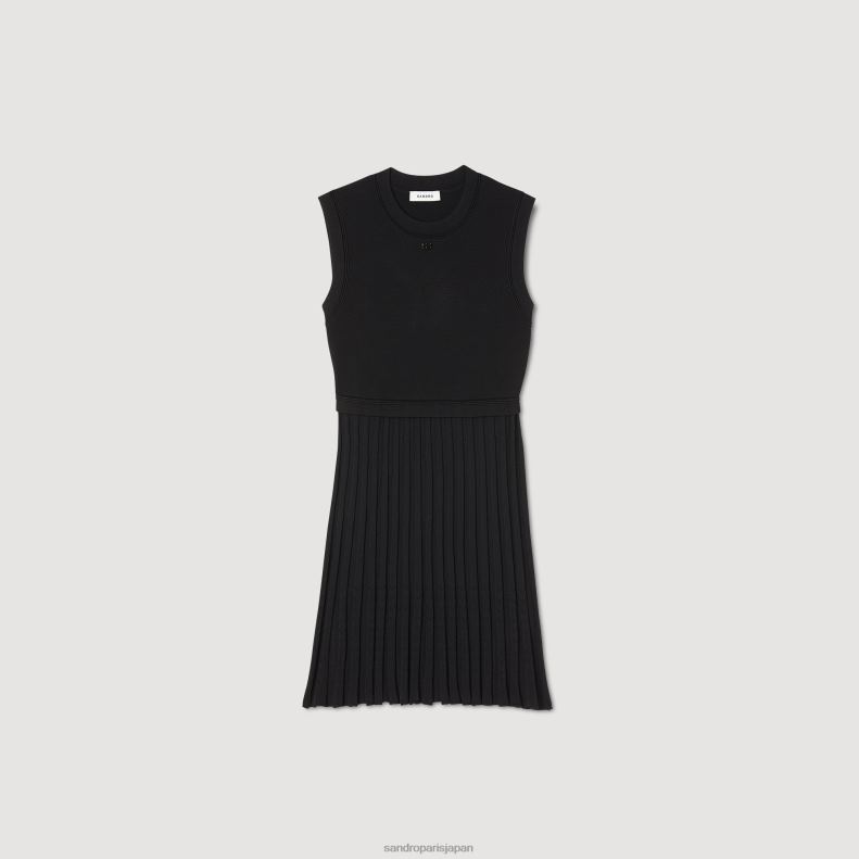 jp Sandro Paris 女性 ニットドレス 黒 20D4B10 衣服
