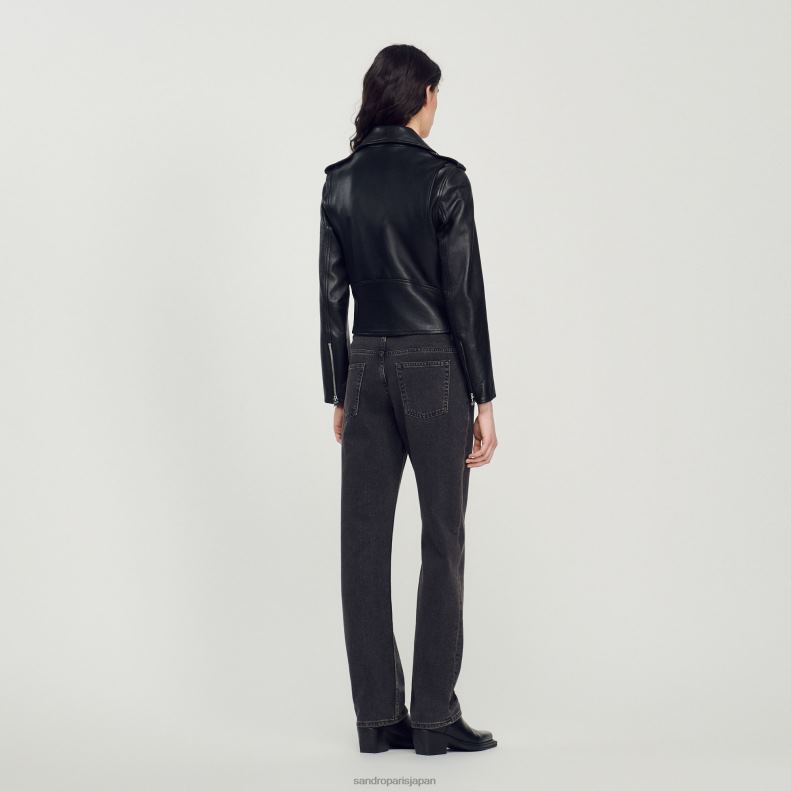 jp Sandro Paris 女性 レザージャケット 黒 20D4B104 衣服