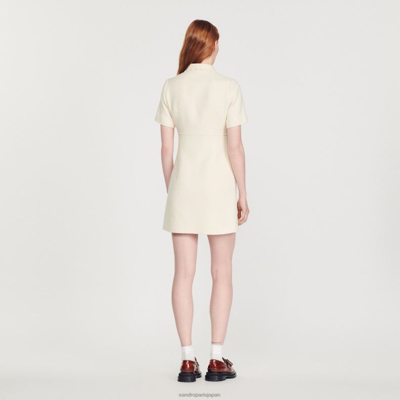 jp Sandro Paris 女性 ツイードジップドレス 生成り 20D4B117 衣服