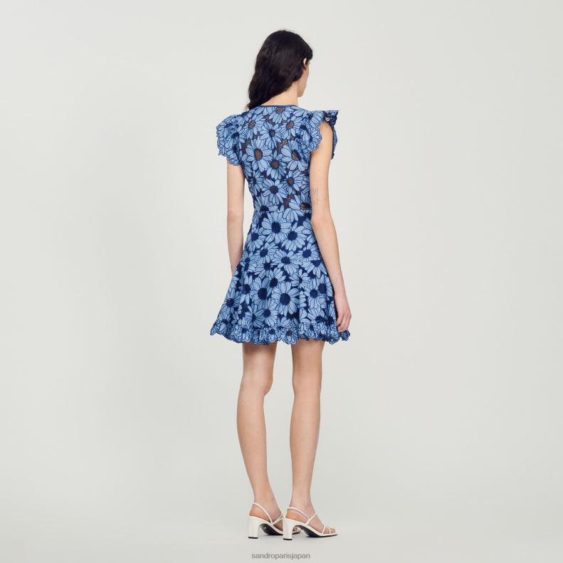 jp Sandro Paris 女性 デイジーギピュールドレス 青 20D4B127 衣服