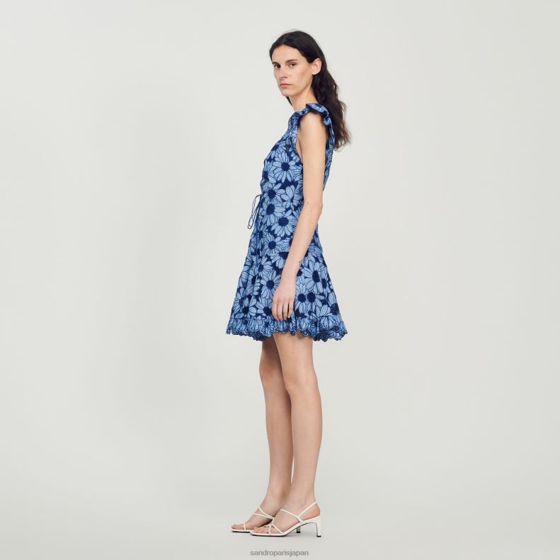 jp Sandro Paris 女性 デイジーギピュールドレス 青 20D4B127 衣服