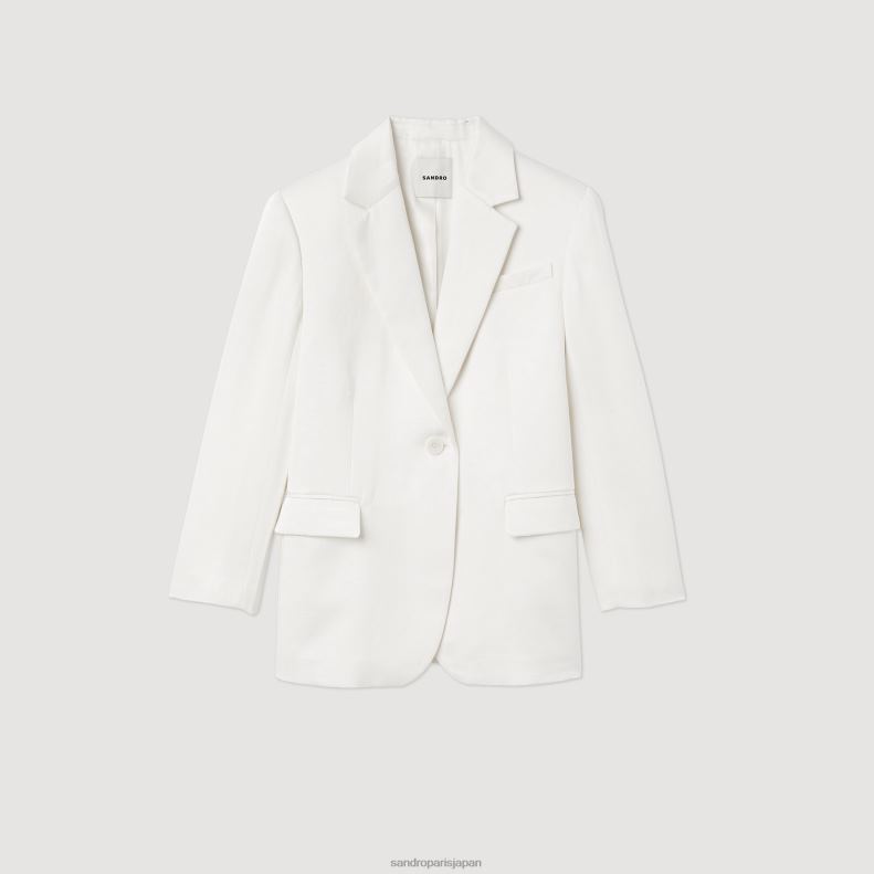 jp Sandro Paris 女性 テーラードジャケット 白 20D4B140 衣服