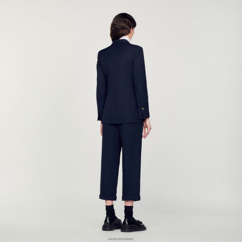jp Sandro Paris 女性 ダブルブレスト スーツジャケット ネイビーブルー 20D4B155 衣服