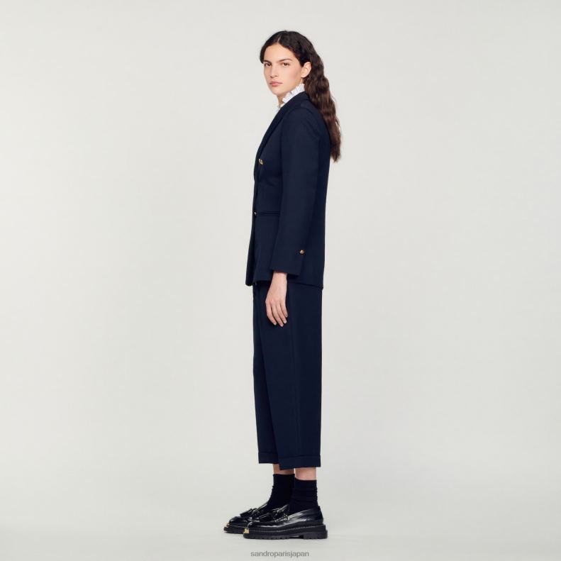 jp Sandro Paris 女性 ダブルブレスト スーツジャケット ネイビーブルー 20D4B155 衣服