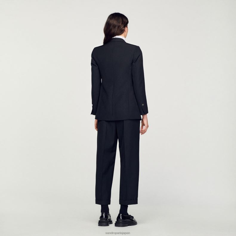 jp Sandro Paris 女性 ダブルブレスト スーツジャケット 黒 20D4B176 衣服