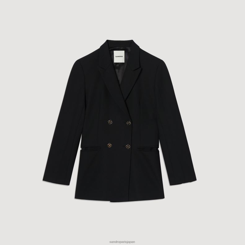 jp Sandro Paris 女性 ダブルブレスト スーツジャケット 黒 20D4B176 衣服