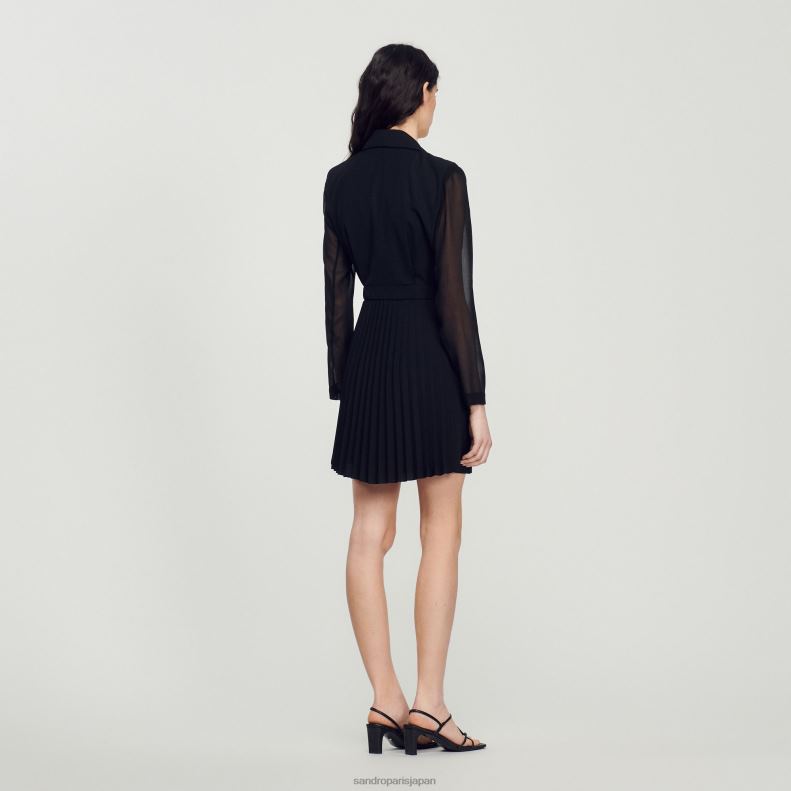 jp Sandro Paris 女性 ラップアラウンドドレス 黒 20D4B177 衣服