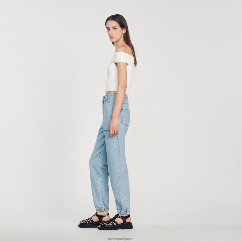 jp Sandro Paris 女性 クロップドニットトップ 白 20D4B179 衣服