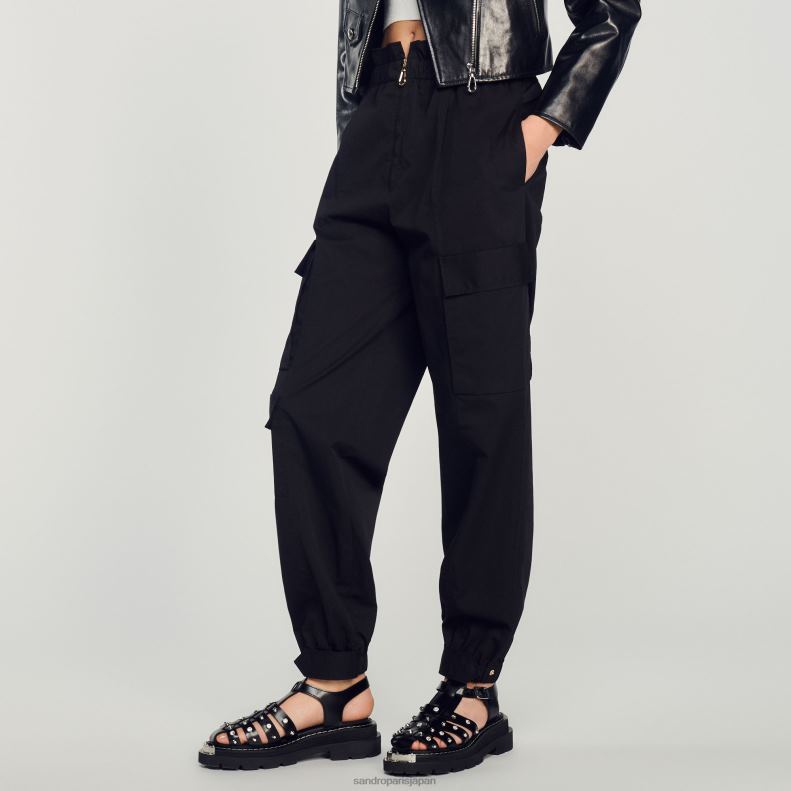 jp Sandro Paris 女性 カーゴパンツ 黒 20D4B186 衣服