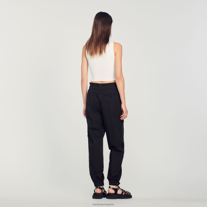 jp Sandro Paris 女性 カーゴパンツ 黒 20D4B186 衣服