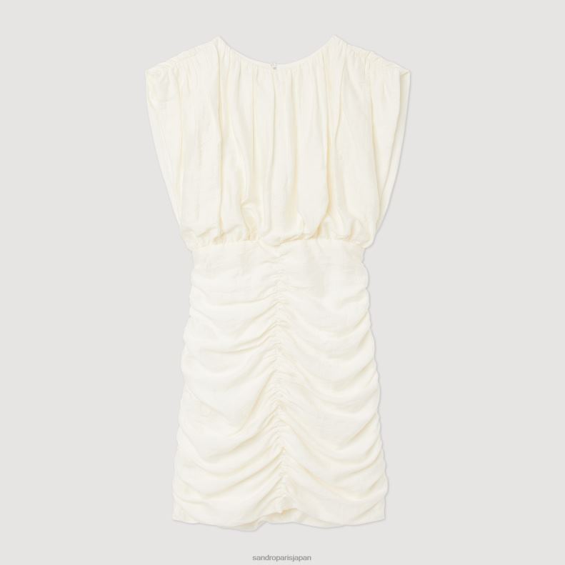 jp Sandro Paris 女性 ドレープショートドレス 生成り 20D4B224 衣服