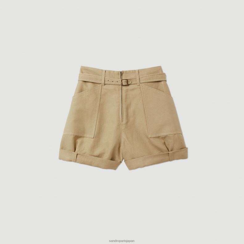 jp Sandro Paris 女性 ハイウエストショーツ テレ 20D4B225 衣服