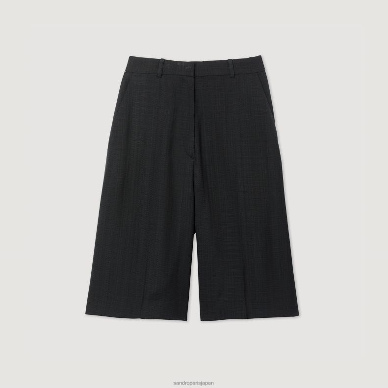 jp Sandro Paris 女性 ストレートレッグ バミューダショーツ 黒 20D4B226 衣服