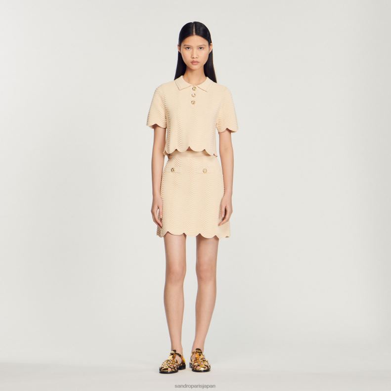jp Sandro Paris 女性 短いニットスカート 自然 20D4B241 衣服