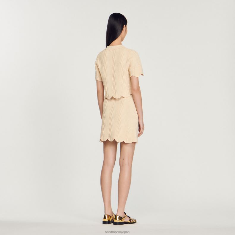 jp Sandro Paris 女性 短いニットスカート 自然 20D4B241 衣服