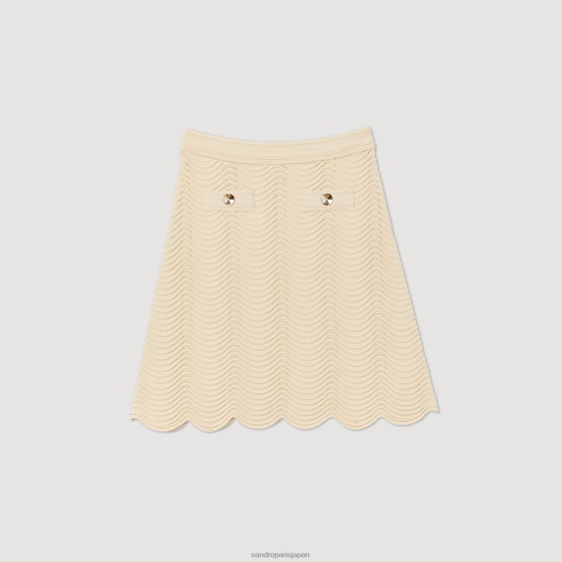 jp Sandro Paris 女性 短いニットスカート 自然 20D4B241 衣服