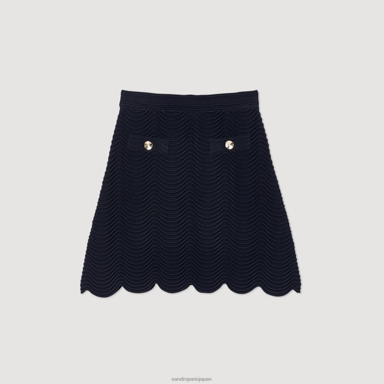 jp Sandro Paris 女性 短いニットスカート 一色 20D4B243 衣服