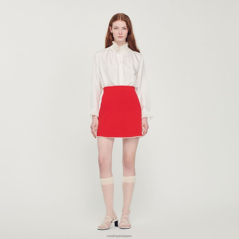 jp Sandro Paris 女性 ショートビーズスカート 赤 20D4B244 衣服