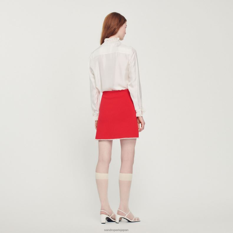 jp Sandro Paris 女性 ショートビーズスカート 赤 20D4B244 衣服