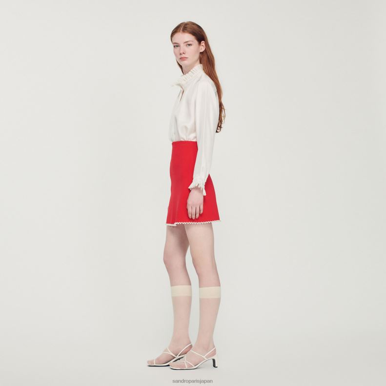 jp Sandro Paris 女性 ショートビーズスカート 赤 20D4B244 衣服