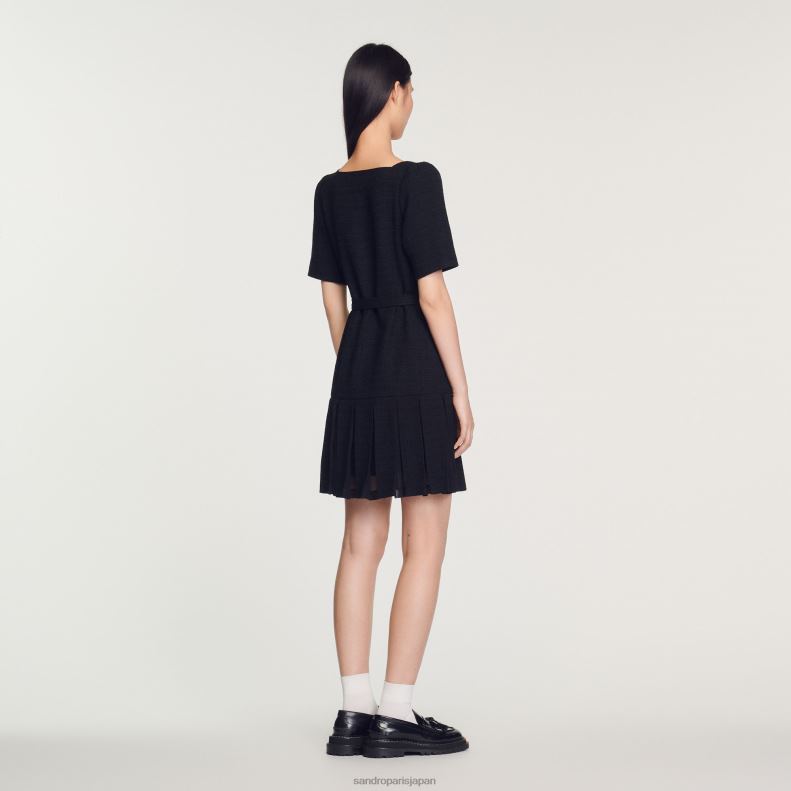 jp Sandro Paris 女性 ショートツイードドレス 黒 20D4B250 衣服