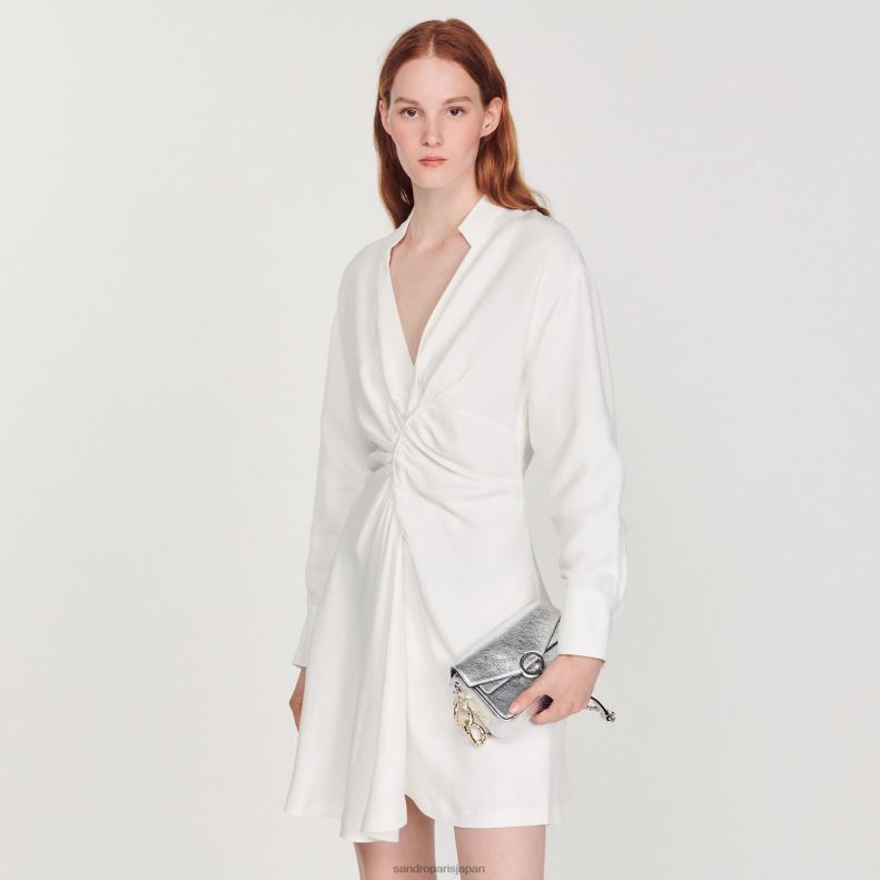 jp Sandro Paris 女性 長袖ショートドレス 生成り 20D4B253 衣服
