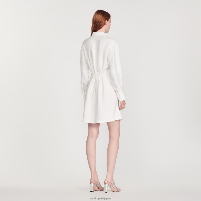 jp Sandro Paris 女性 長袖ショートドレス 生成り 20D4B253 衣服