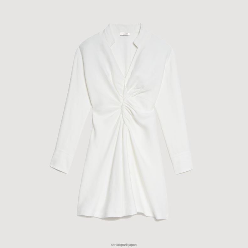 jp Sandro Paris 女性 長袖ショートドレス 生成り 20D4B253 衣服