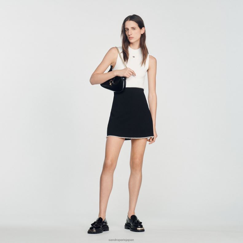 jp Sandro Paris 女性 ショートビーズスカート 黒 20D4B266 衣服