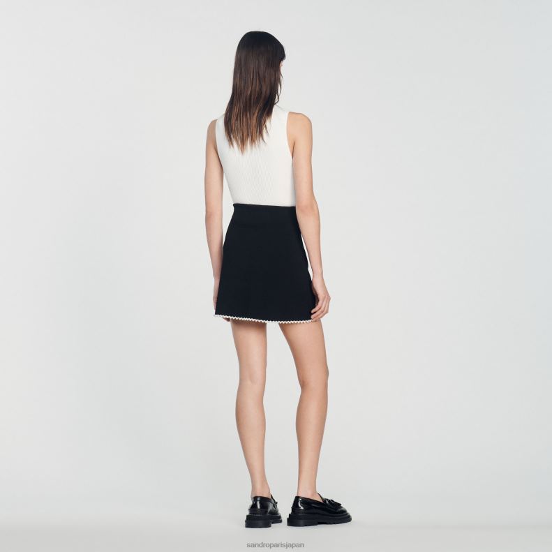 jp Sandro Paris 女性 ショートビーズスカート 黒 20D4B266 衣服