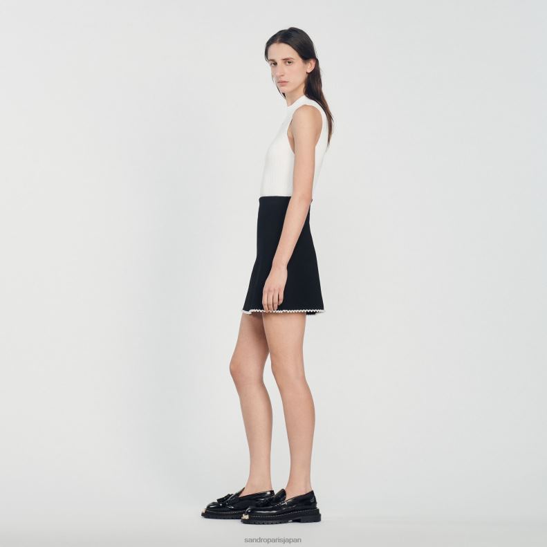 jp Sandro Paris 女性 ショートビーズスカート 黒 20D4B266 衣服