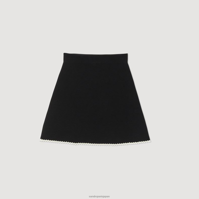 jp Sandro Paris 女性 ショートビーズスカート 黒 20D4B266 衣服
