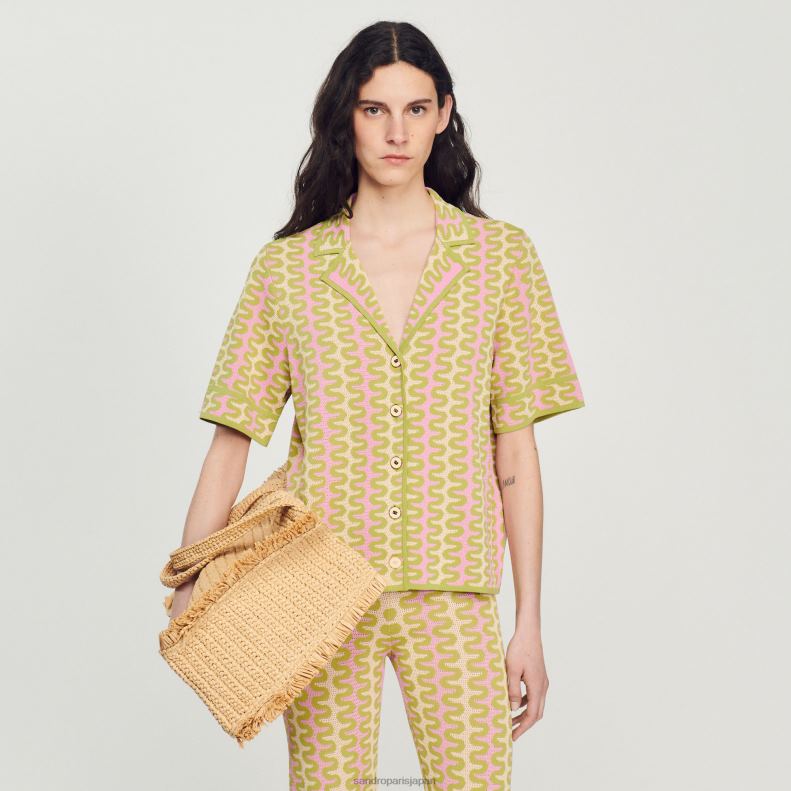 jp Sandro Paris 女性 パターンニットカーディガン マルチカラー 20D4B270 衣服