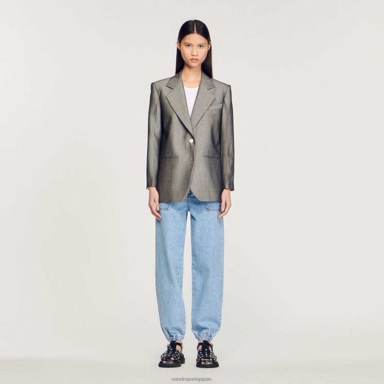 jp Sandro Paris 女性 テーラードジャケット グレー 20D4B275 衣服