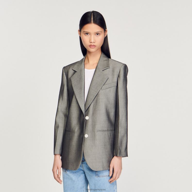 jp Sandro Paris 女性 テーラードジャケット グレー 20D4B275 衣服
