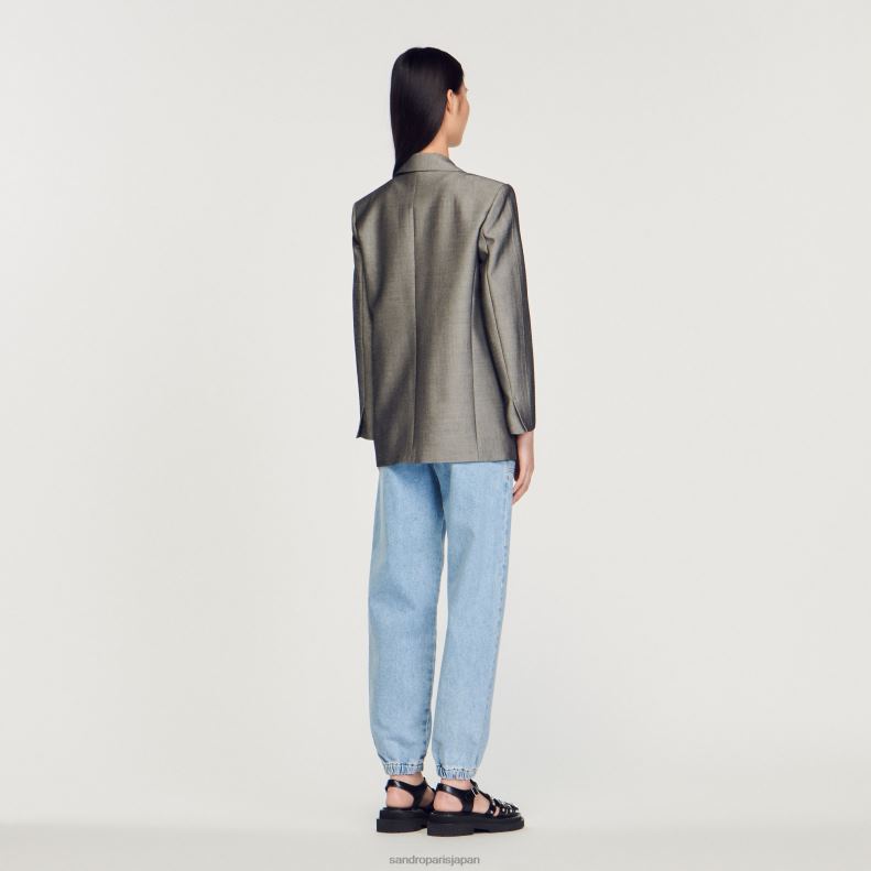 jp Sandro Paris 女性 テーラードジャケット グレー 20D4B275 衣服