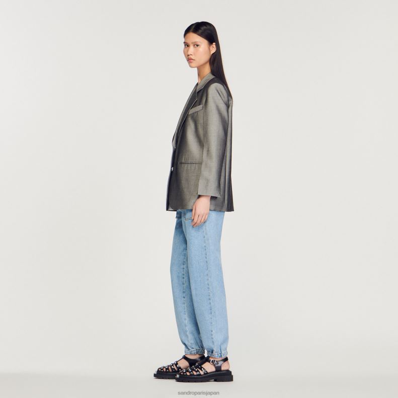 jp Sandro Paris 女性 テーラードジャケット グレー 20D4B275 衣服