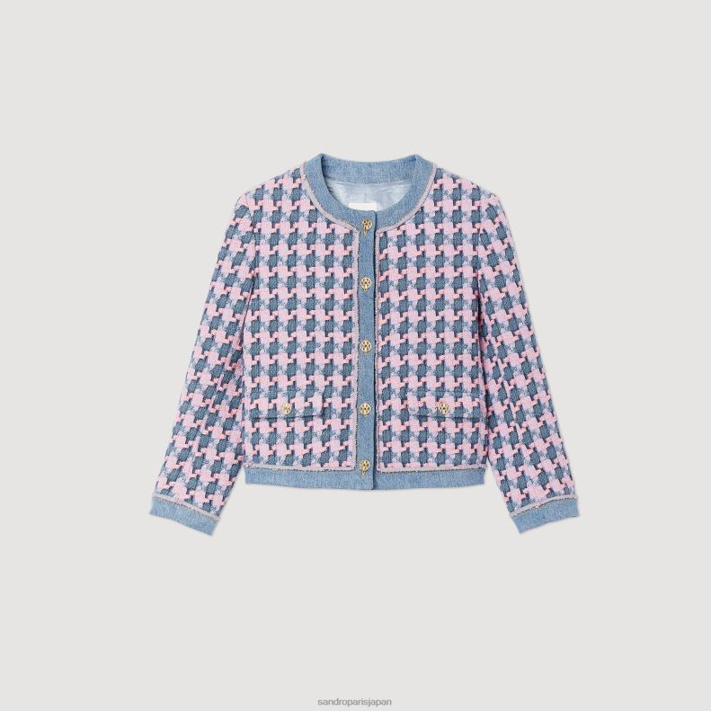 jp Sandro Paris 女性 ツイードジャケット パープル/ブルー 20D4B301 衣服