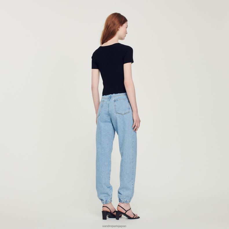 jp Sandro Paris 女性 タイドクロップドセーター 黒 20D4B313 衣服
