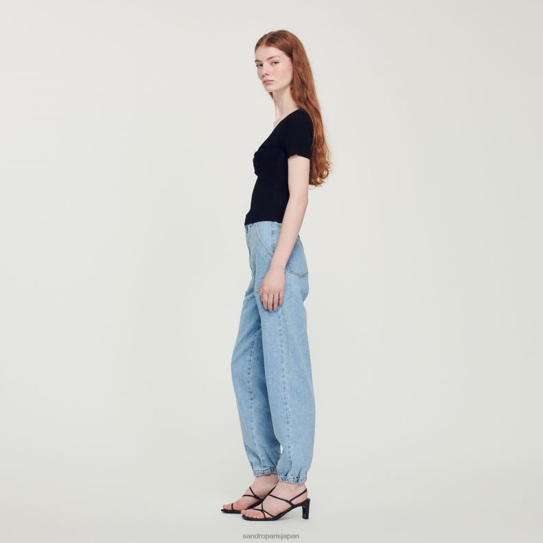jp Sandro Paris 女性 タイドクロップドセーター 黒 20D4B313 衣服