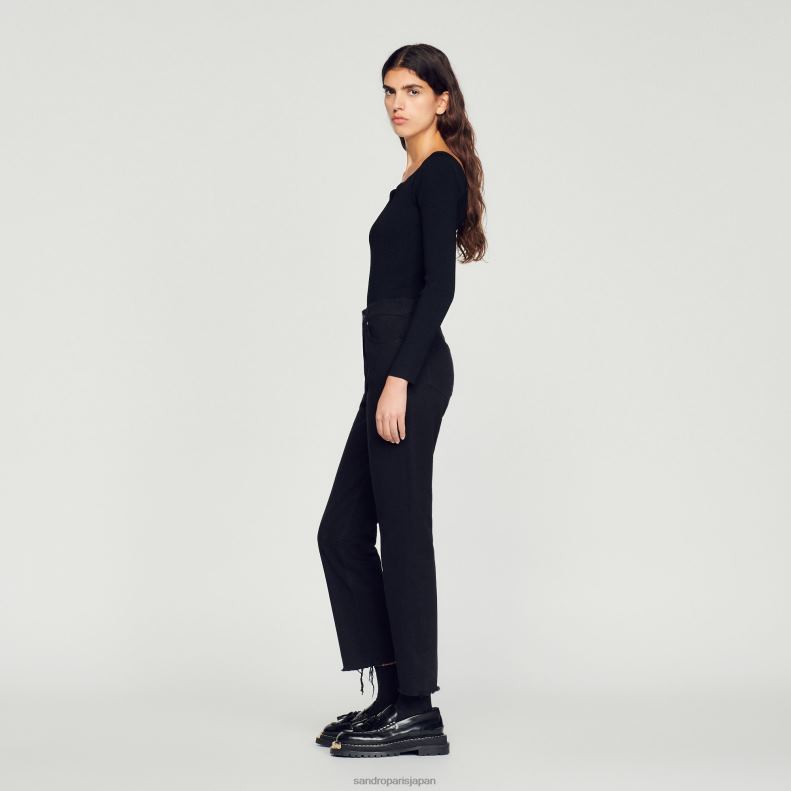 jp Sandro Paris 女性 恋人ネックのニットボディスーツ 黒 20D4B323 衣服