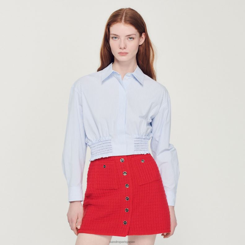 jp Sandro Paris 女性 短いニットスカート 赤 20D4B329 衣服