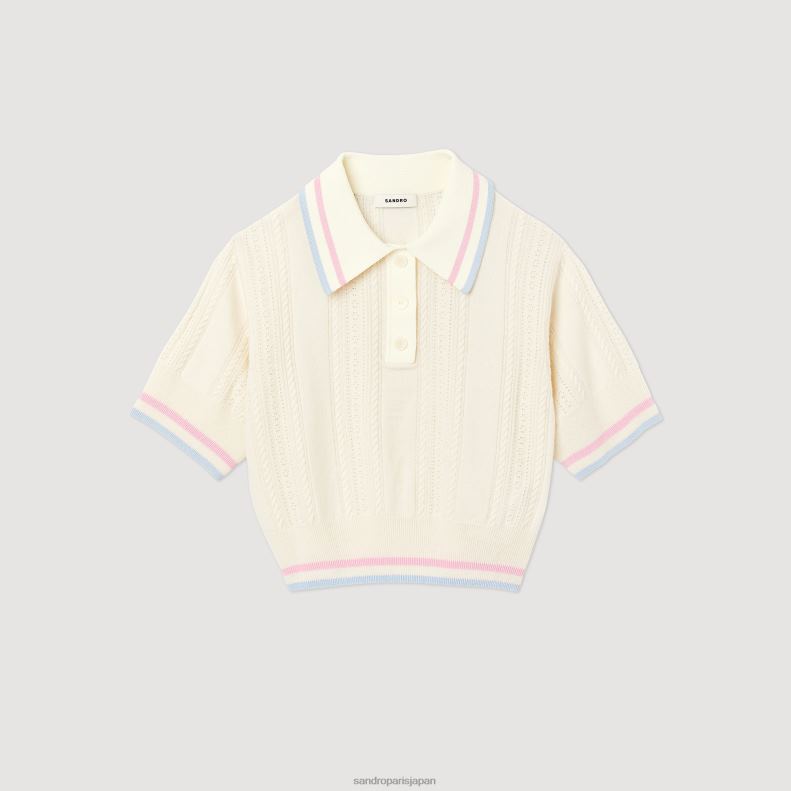 jp Sandro Paris 女性 ニットポロセーター 生成り 20D4B330 衣服